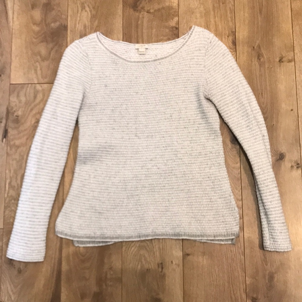 J. Crew small wool blend sweater cream and gray